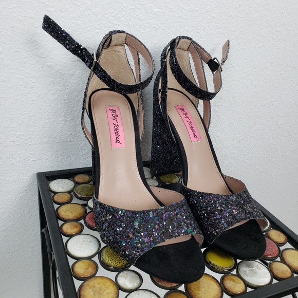 Betsey Johnson Shoes - Betsy Johnson | Glitter heels with ankle strap